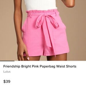 Lulus Lime Green Cotton shorts- Paperbag